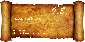Imre Sára névjegykártya